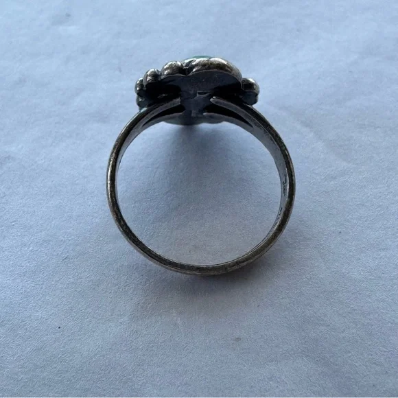 Vintage Southwestern Navajo Turquoise Ring Sterling Silver Signed US Size 6.25 - Picture 7 of 9